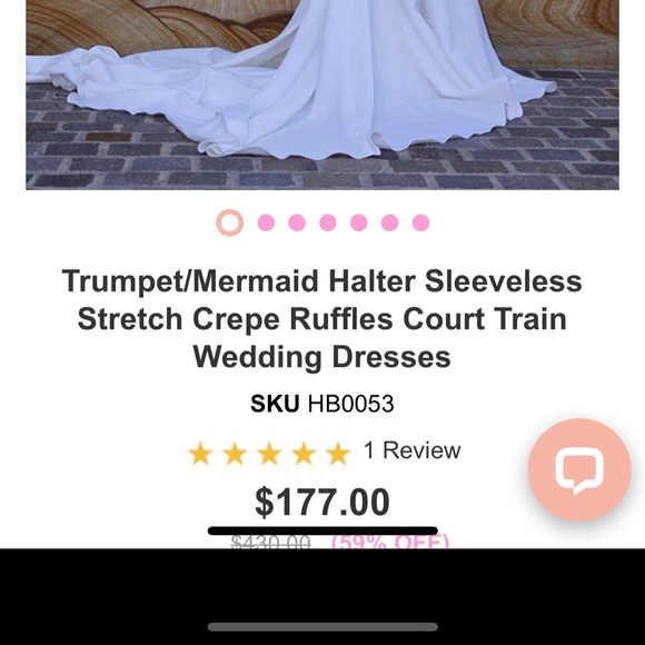 NWOT Hebeos size 2 halter neck wedding dress - Picture 2 of 5